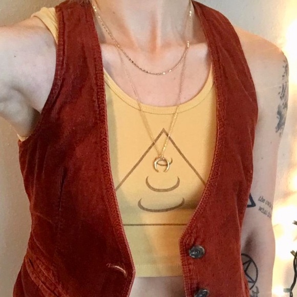 J. Crew Burnt Orange Rust Red Corduroy Vest - Picture 5 of 9